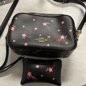 Coach Jes Crossbody with Disco Star Print & matching wallet practically new!